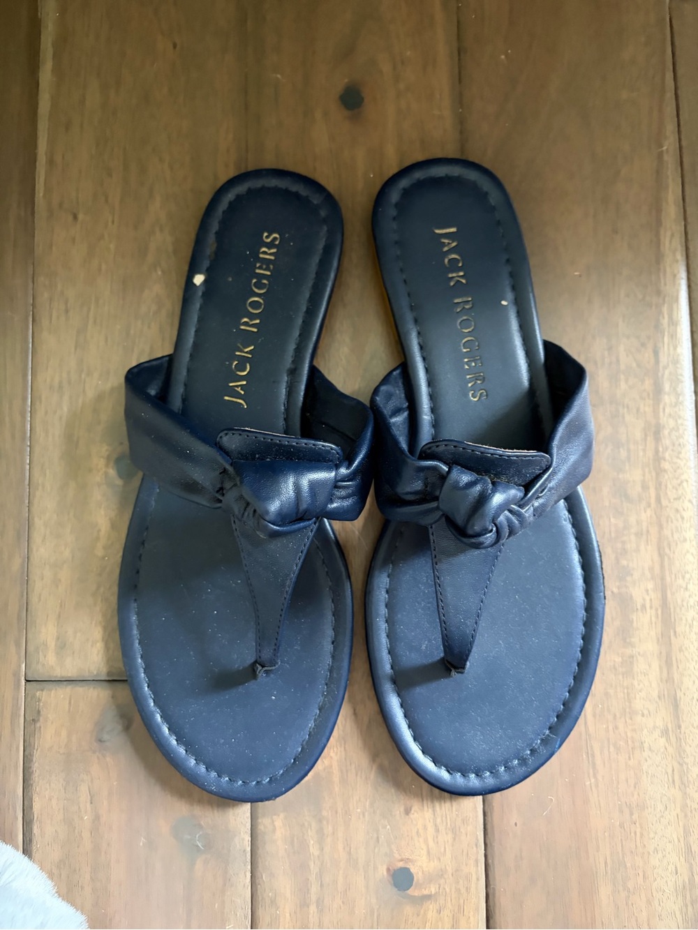 Jack Rogers Navy Knotted Thong Sandal - Women's